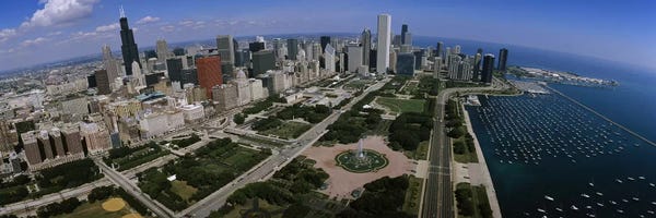 Chicago Skylines: Skyscrapers in a city, Chicago, Illinois, USA by Panoramic Images