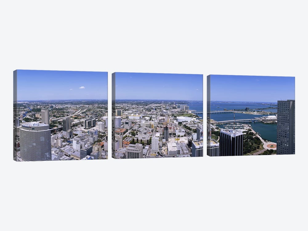 Aerial view of a city, Miami, Florida, USA #2 by Panoramic Images 3-piece Canvas Art