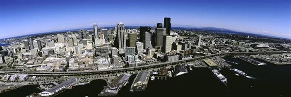 Aerial view of a city, Seattle, Washington State, USA
