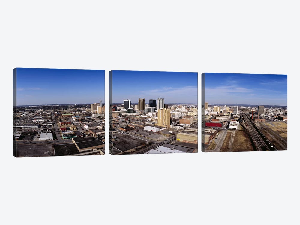 Aerial view of a cityBirmingham, Alabama, USA 3-piece Canvas Art