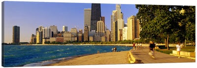 Group of people joggingChicago, Illinois, USA Canvas Art Print - Chicago Skylines