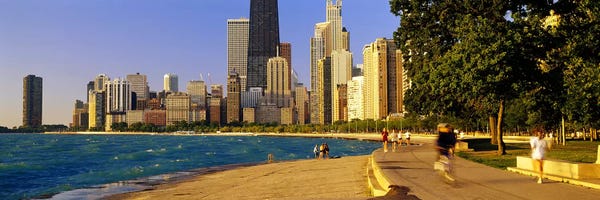 Chicago Skylines: Group of people joggingChicago, Illinois, USA by Panoramic Images