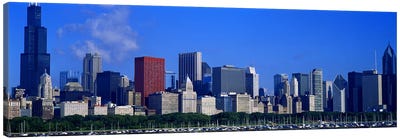 Skyscrapers in a cityChicago, Illinois, USA Canvas Art Print - Chicago Art