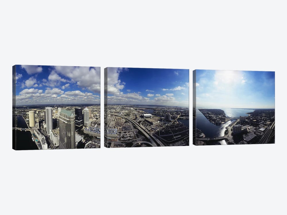 360 degree view of a cityTampa, Hillsborough County, Florida, USA by Panoramic Images 3-piece Canvas Print