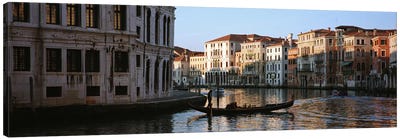 Vessels On The Move, Grand Canal, Venice, Italy Canvas Art Print - Veneto Art