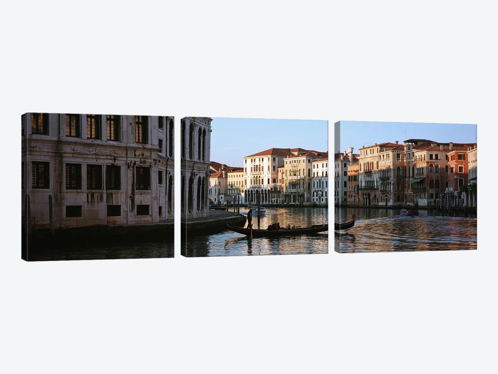 Vessels On The Move, Grand Canal, Venice, Italy by Panoramic Images 3-piece Canvas Artwork