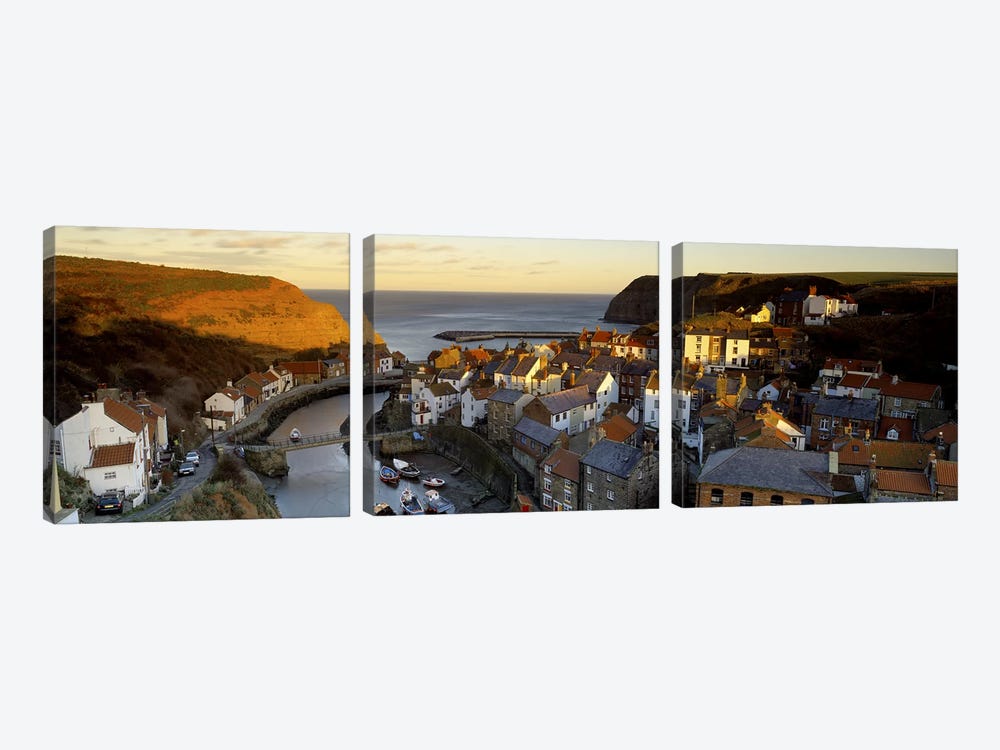 Coastal Landscape, Staithes, North Yorkshire, England, United Kingdom by Panoramic Images 3-piece Canvas Wall Art
