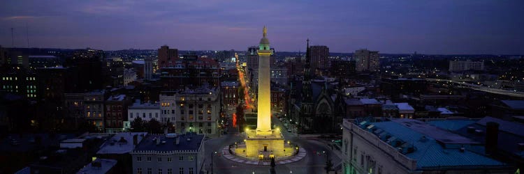 High angle view of a monument, Washington Monument, Mount Vernon Place, Baltimore, Maryland, USA