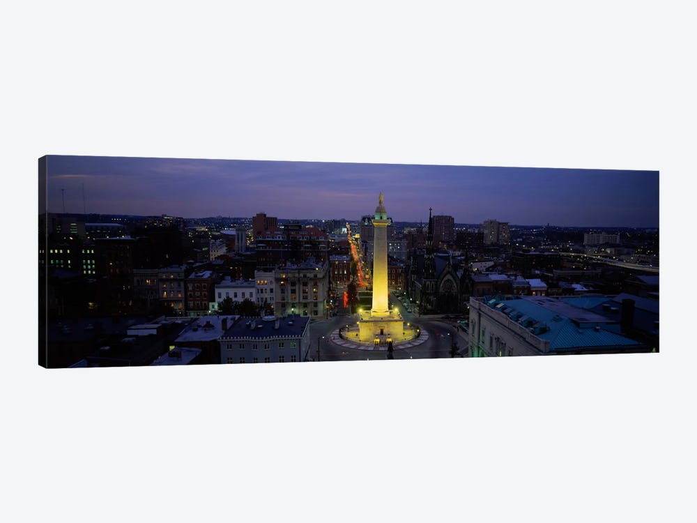 High angle view of a monument, Washington Monument, Mount Vernon Place, Baltimore, Maryland, USA by Panoramic Images 1-piece Canvas Artwork