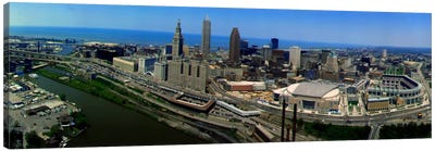 Cleveland Ohio aerial Canvas Art Print - Cleveland Art