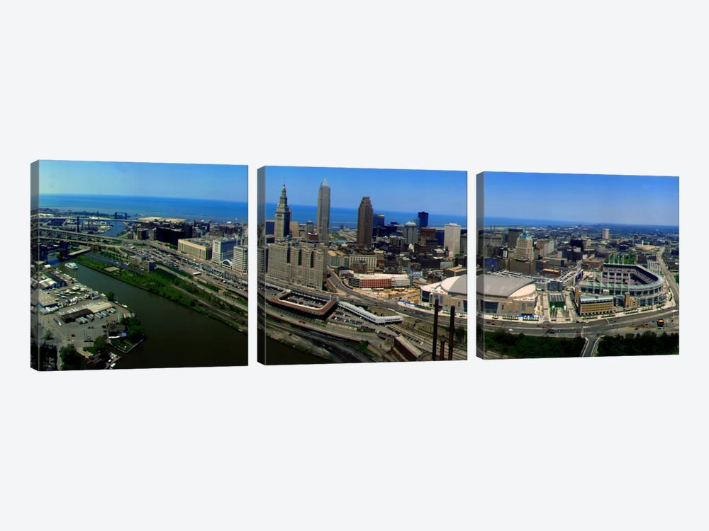 Cleveland Ohio aerial by Panoramic Images 3-piece Canvas Art Print