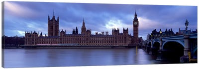 Palace Of Westminster On A Cloudy Day, London, England, United Kingdom Canvas Art Print - England Art
