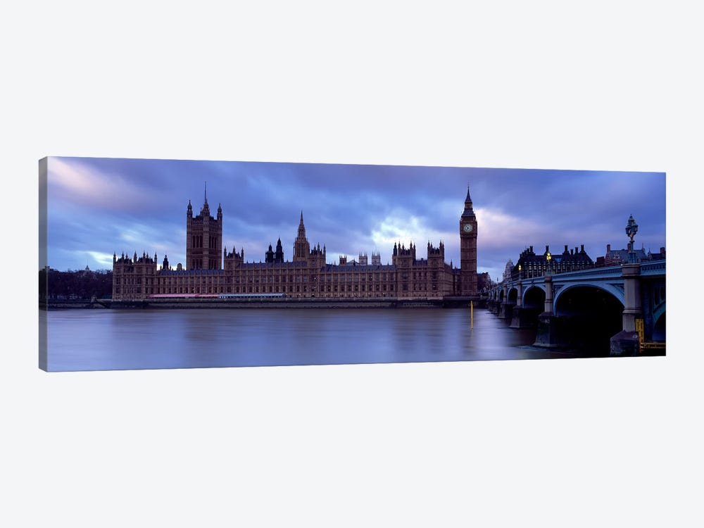 Palace Of Westminster On A Cloudy Day, London, England, United Kingdom by Panoramic Images 1-piece Canvas Art Print