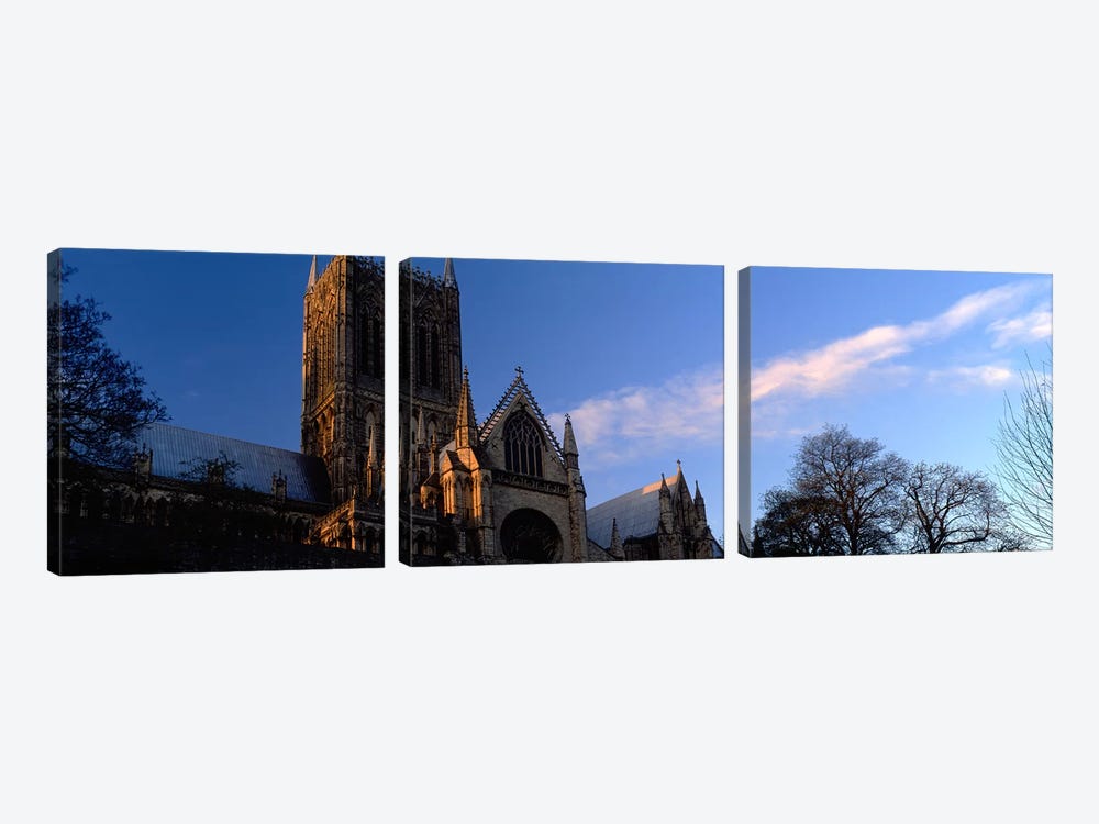 High Section View of A CathedralLincoln Cathedral, Lincolnshire, England, United Kingdom by Panoramic Images 3-piece Canvas Art