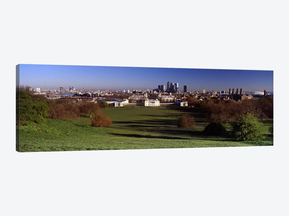 Distant View Of Canary Wharf On The Isle Of Dogs From Greenwich Park, London, England by Panoramic Images 1-piece Art Print