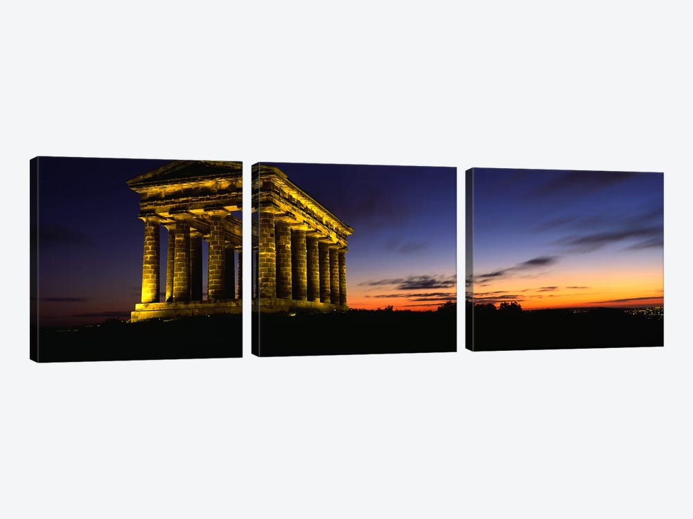 Monument Lit Up At DuskPenshaw Monument, London, England, United Kingdom by Panoramic Images 3-piece Canvas Artwork