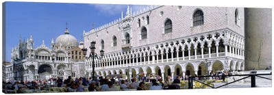 Tourist Outside A CathedralSt. Mark's Cathedral, St. Mark's Square, Venice, Italy Canvas Art Print - Dome Art