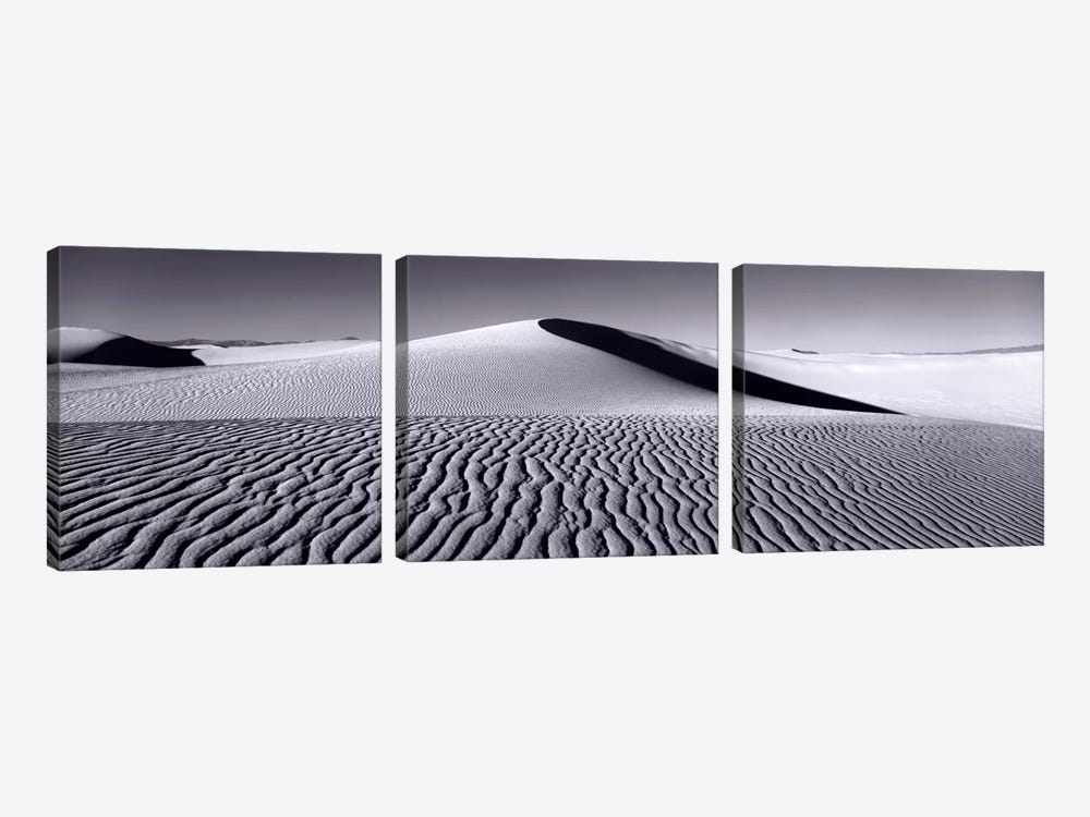 Dunes In B&W, White Sands National Monument, New Mexico, USA by Panoramic Images 3-piece Canvas Print