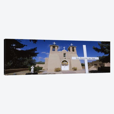 Cross in front of a church, San Francisco de Asis Church, Ranchos De Taos, New Mexico, USA Canvas Print #PIM5248} by Panoramic Images Canvas Art