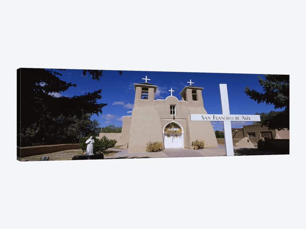 Cross in front of a church, San Francisco de Asis Church, Ranchos De Taos, New Mexico, USA by Panoramic Images 1-piece Art Print