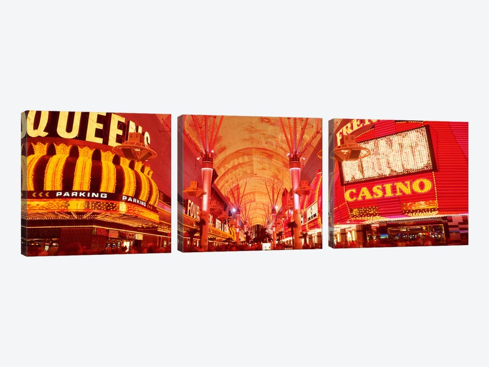 Fremont St Experience, Las Vegas, NV by Panoramic Images 3-piece Canvas Art