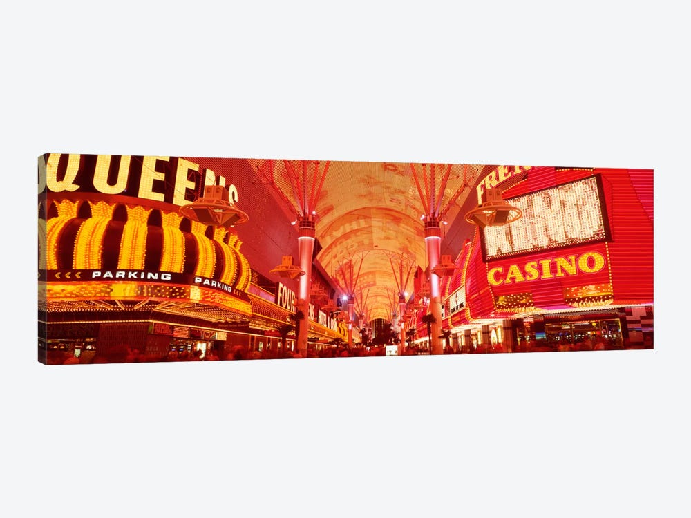 Fremont St Experience, Las Vegas, NV by Panoramic Images 1-piece Canvas Artwork