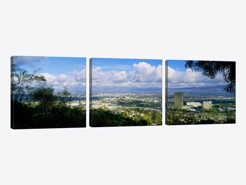 High angle view of a city, Studio City, San Fernando Valley, Los Angeles, California, USA by Panoramic Images 3-piece Canvas Art Print