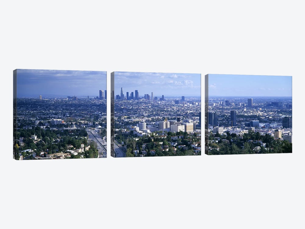 Aerial view of a city, Los Angeles, California, USA by Panoramic Images 3-piece Canvas Print
