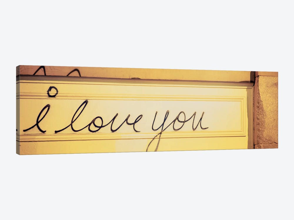 Close-up of I love you written on a wall by Panoramic Images 1-piece Art Print