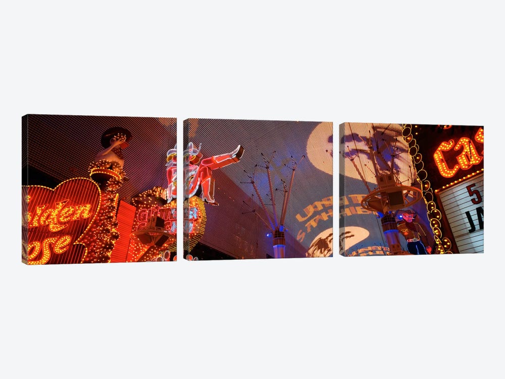 Fremont Experience Las Vegas NV USA by Panoramic Images 3-piece Canvas Print