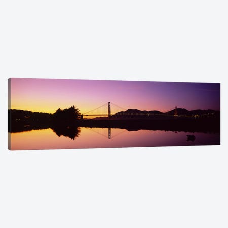 Reflection Of A Suspension Bridge On Water, Golden Gate Bridge, San Francisco, California, USA Canvas Print #PIM5262} by Panoramic Images Canvas Wall Art