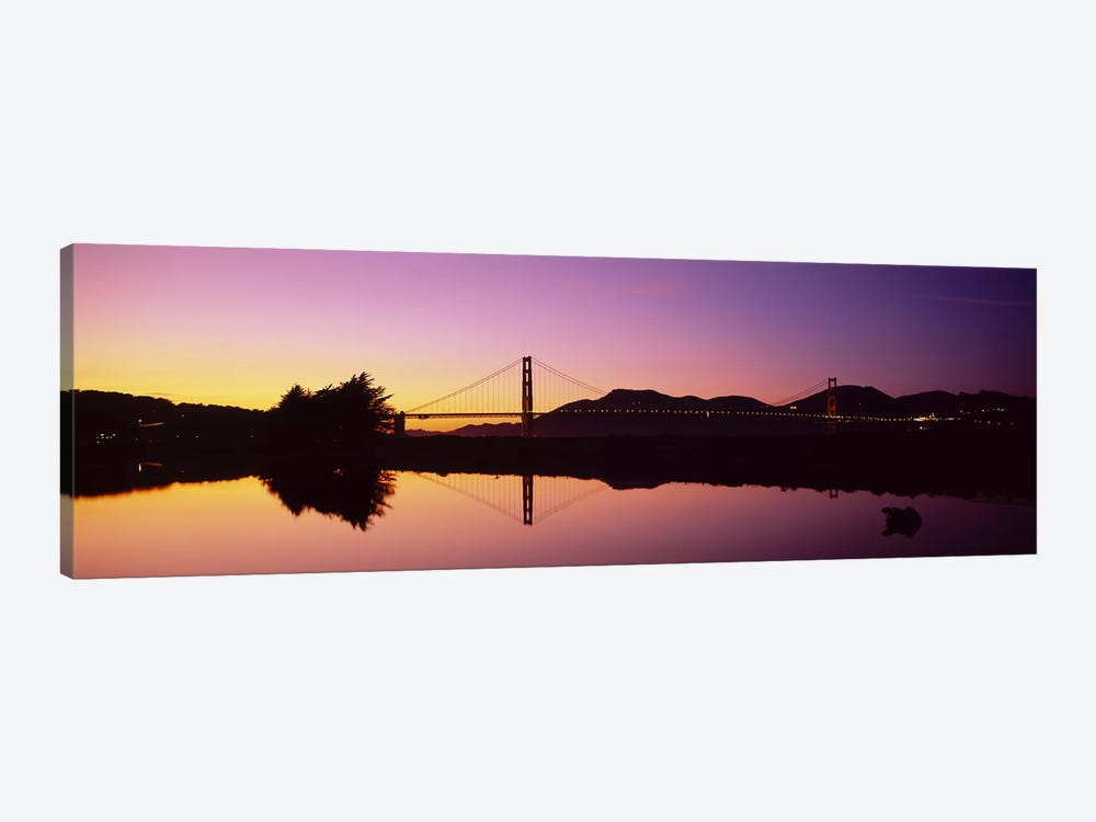 Reflection Of A Suspension Bridge On Water, Golden Gate Bridge, San Francisco, California, USA by Panoramic Images 1-piece Art Print