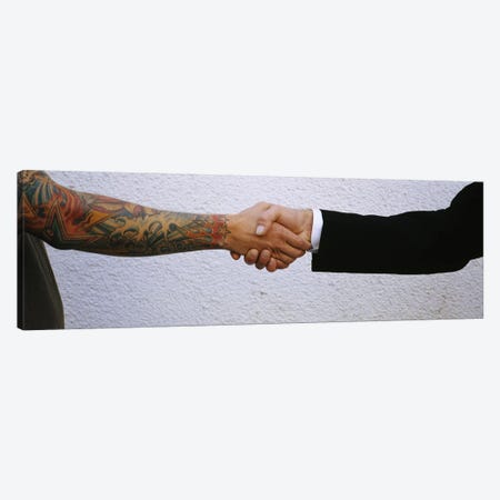 Close-Up Of Two Men Shaking Hands Canvas Print #PIM5282} by Panoramic Images Canvas Artwork