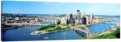 Daytime Skyline, Pittsburgh, Pennsylvania, USA Canvas Art Print - Pittsburgh Art