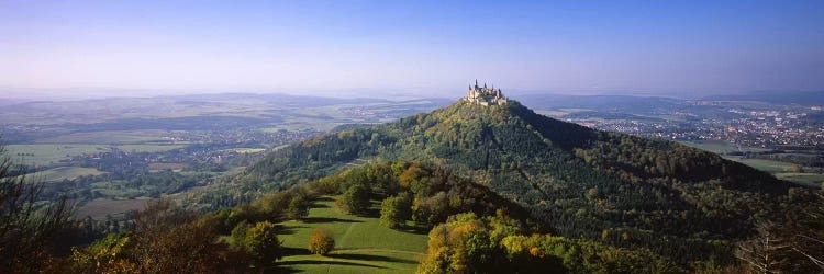 Distant Aerial View Of Burg Hohenzollern, Baden-Wurttemberg, Germany