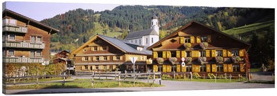 Church In A Village, Bregenzerwald, Vorarlberg, Austria Canvas Art Print - Country Scenic Photography