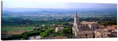Aerial View Of A Church, Bonnieux, Provence-Alpes-Cote d'Azur, France Canvas Art Print - Provence