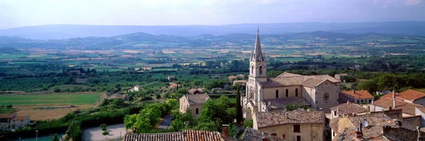 Provence-Alpes-Côte d'Azur: Aerial View Of A Church, Bonnieux, Provence-Alpes-Cote d'Azur, France by Panoramic Images