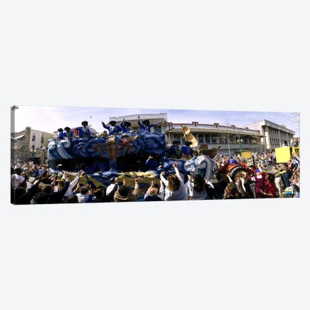 Crowd of people cheering a Mardi Gras Parade, New Orleans, Louisiana, USA Canvas Print #PIM5315} by Panoramic Images Canvas Art Print
