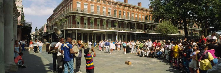 Tourists in front of a building, New Orleans, Louisiana, USA