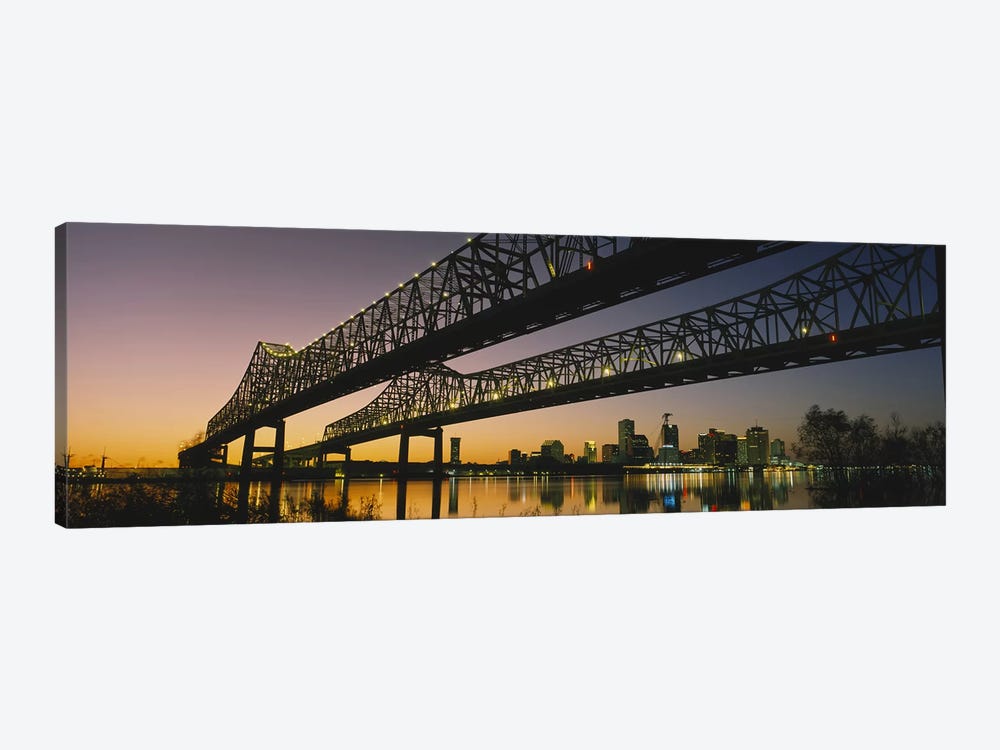 Low angle view of a bridge across a river, New Orleans, Louisiana, USA by Panoramic Images 1-piece Canvas Artwork