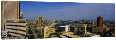 High angle view of skyscrapers in a city, Baltimore, Maryland, USA Canvas Art Print - Maryland Art
