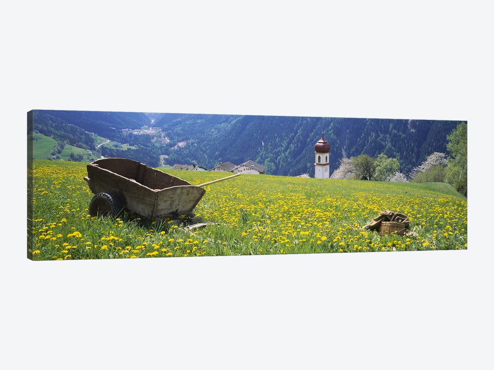 Wheelbarrow In A Field, Tyrol, Austria by Panoramic Images 1-piece Art Print
