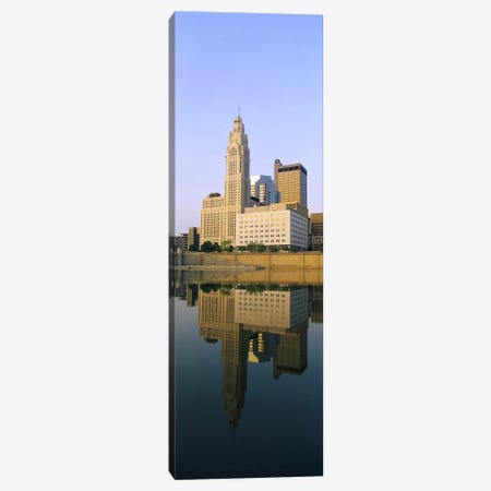 Reflection of buildings in a river, Scioto River, Columbus, Ohio, USA Canvas Print #PIM5350} by Panoramic Images Canvas Artwork
