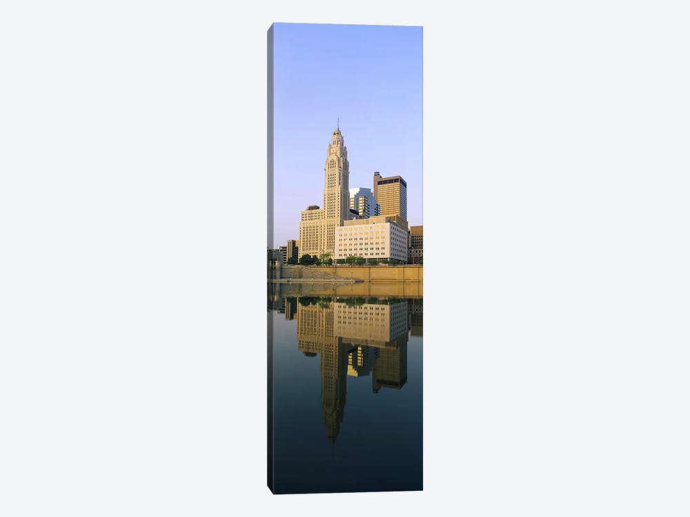 Reflection of buildings in a river, Scioto River, Columbus, Ohio, USA by Panoramic Images 1-piece Art Print