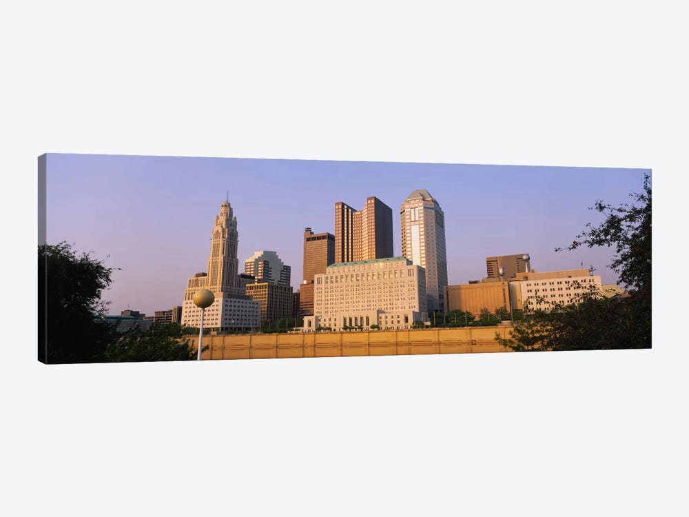 Low angle view of buildings in a city, Scioto River, Columbus, Ohio, USA by Panoramic Images 1-piece Canvas Art