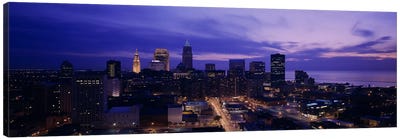 High angle view of buildings in a city, Cleveland, Ohio, USA Canvas Art Print - Cleveland