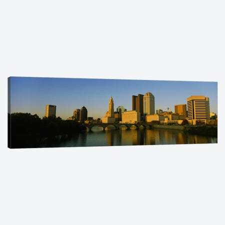 High angle view of buildings at the waterfront, Columbus, Ohio, USA Canvas Print #PIM5357} by Panoramic Images Canvas Art Print