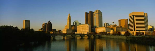 Columbus: High angle view of buildings at the waterfront, Columbus, Ohio, USA by Panoramic Images