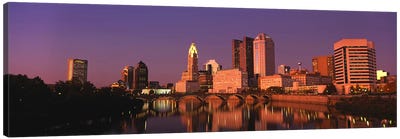 Buildings at the waterfront, Columbus, Ohio, USA Canvas Art Print